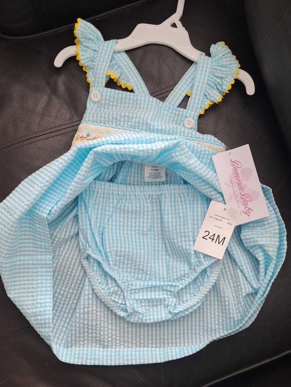 Bonnie Baby Gingham Smocked Dress - Picture 7 of 8